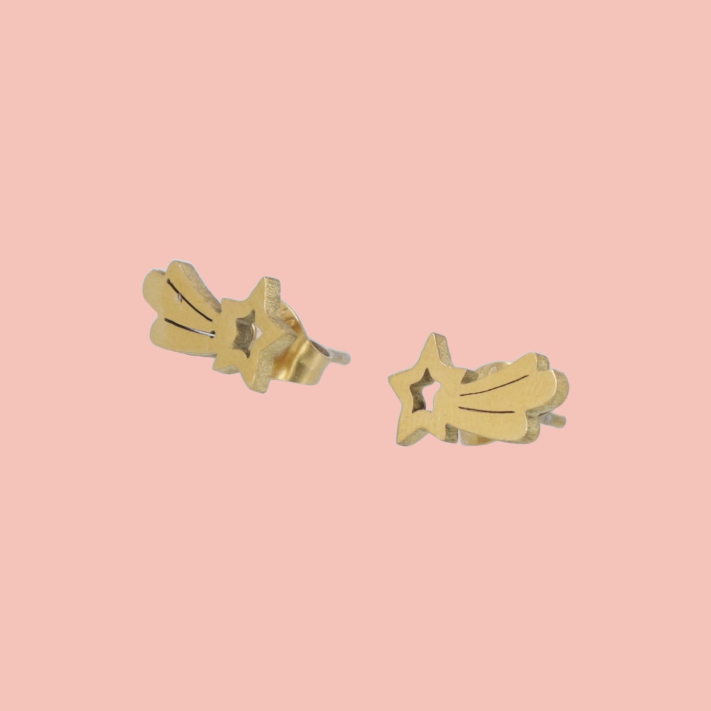 Shooting Star Stud Earrings (Gold Plated)