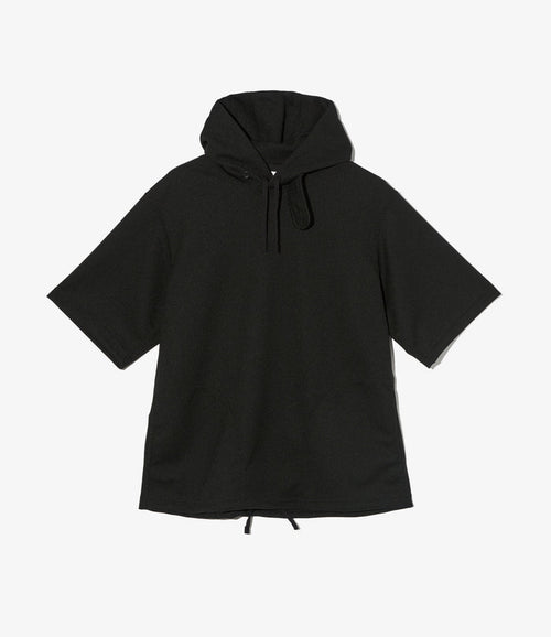 Short Sleeve Hoody - Black Diamond Poly Knit