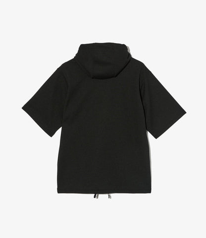 Short Sleeve Hoody - Black Diamond Poly Knit