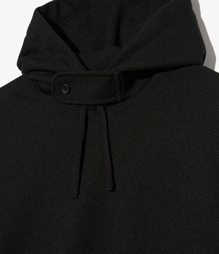 Short Sleeve Hoody - Black Diamond Poly Knit