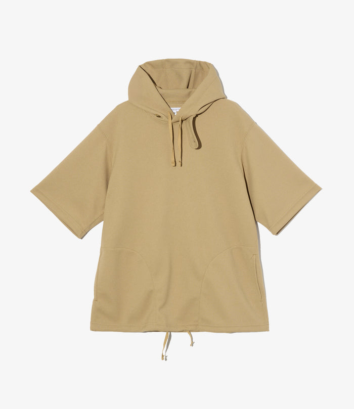 Short Sleeve Hoody - Khaki Diamond Poly Knit