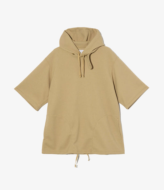 Short Sleeve Hoody - Khaki Diamond Poly Knit