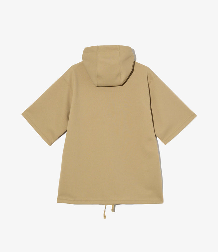 Short Sleeve Hoody - Khaki Diamond Poly Knit