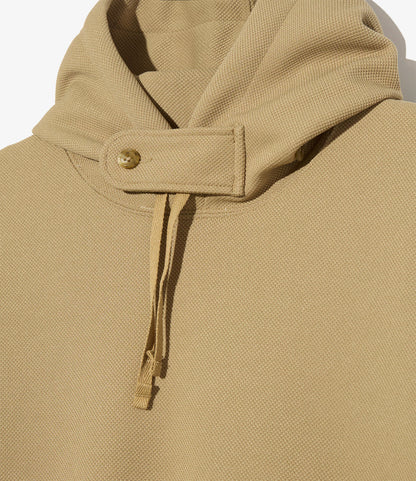 Short Sleeve Hoody - Khaki Diamond Poly Knit
