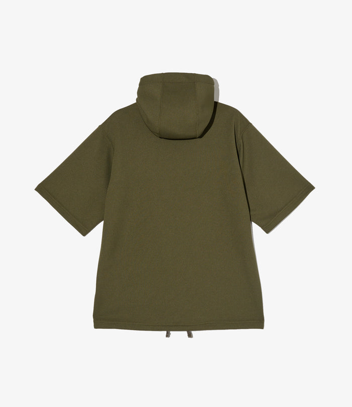 Short Sleeve Hoody - Olive Diamond Poly Knit