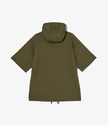 Short Sleeve Hoody - Olive Diamond Poly Knit