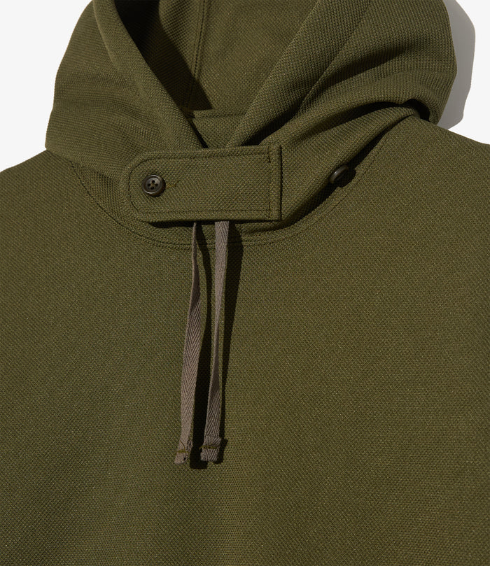 Short Sleeve Hoody - Olive Diamond Poly Knit