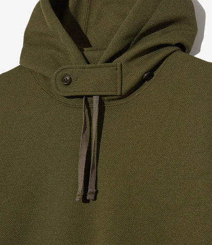 Short Sleeve Hoody - Olive Diamond Poly Knit