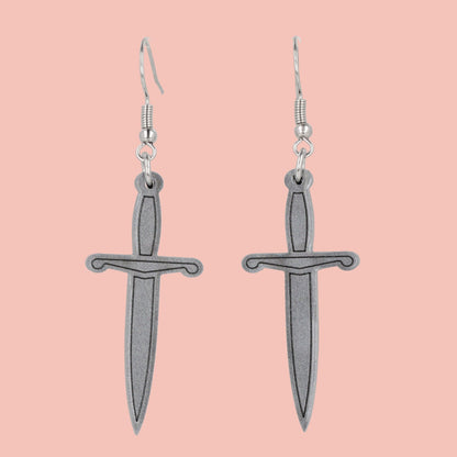 Silver Dagger Earrings