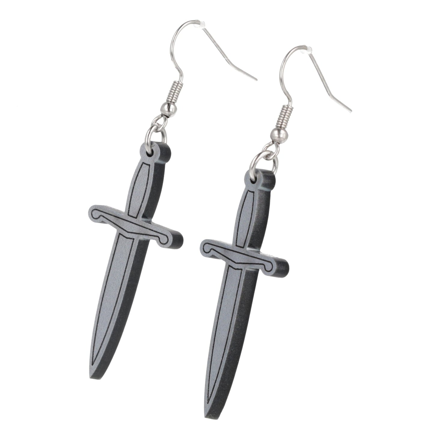 Silver Dagger Earrings
