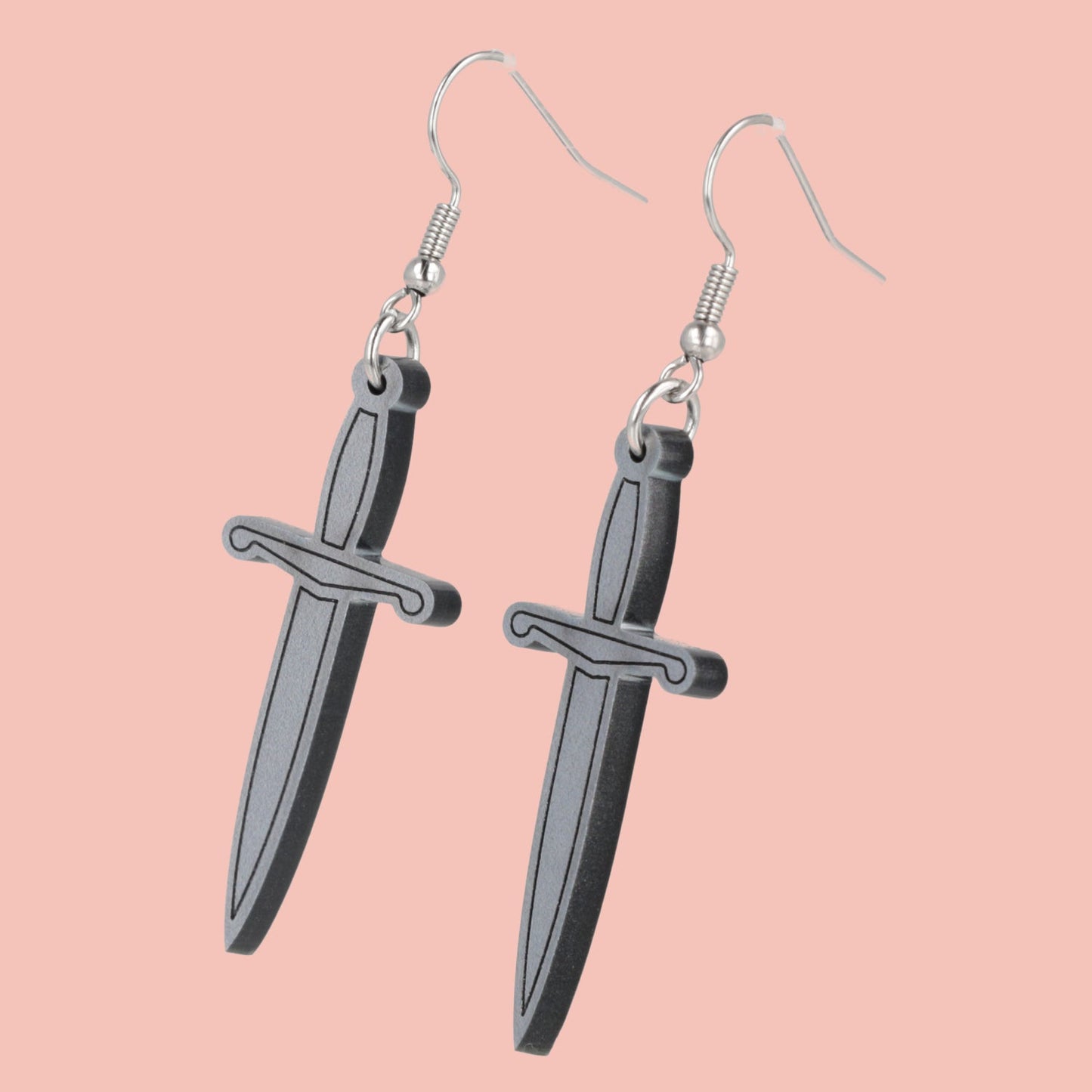 Silver Dagger Earrings