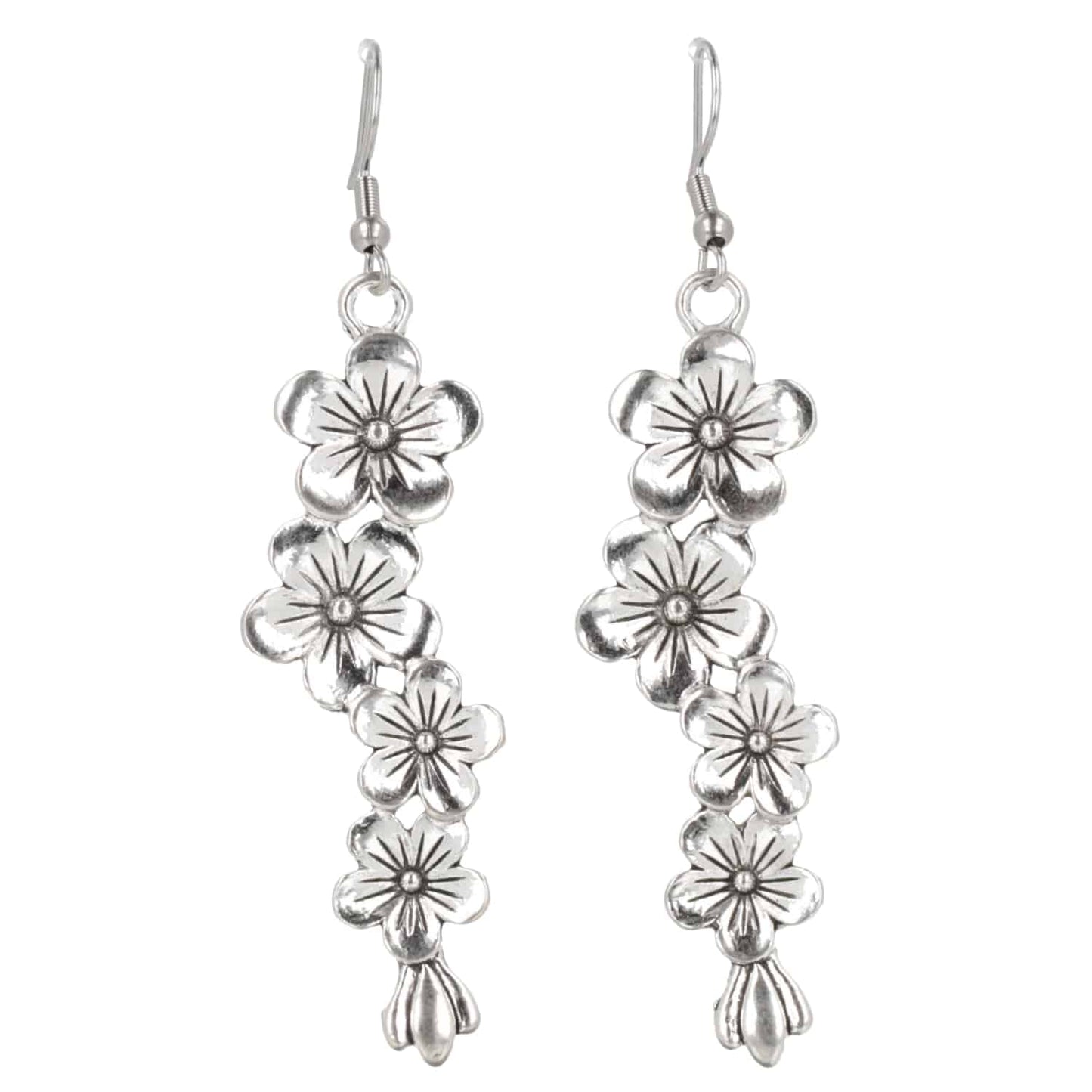Silver Flowers Earrings