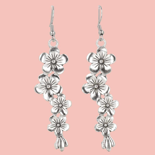 Silver Flowers Earrings