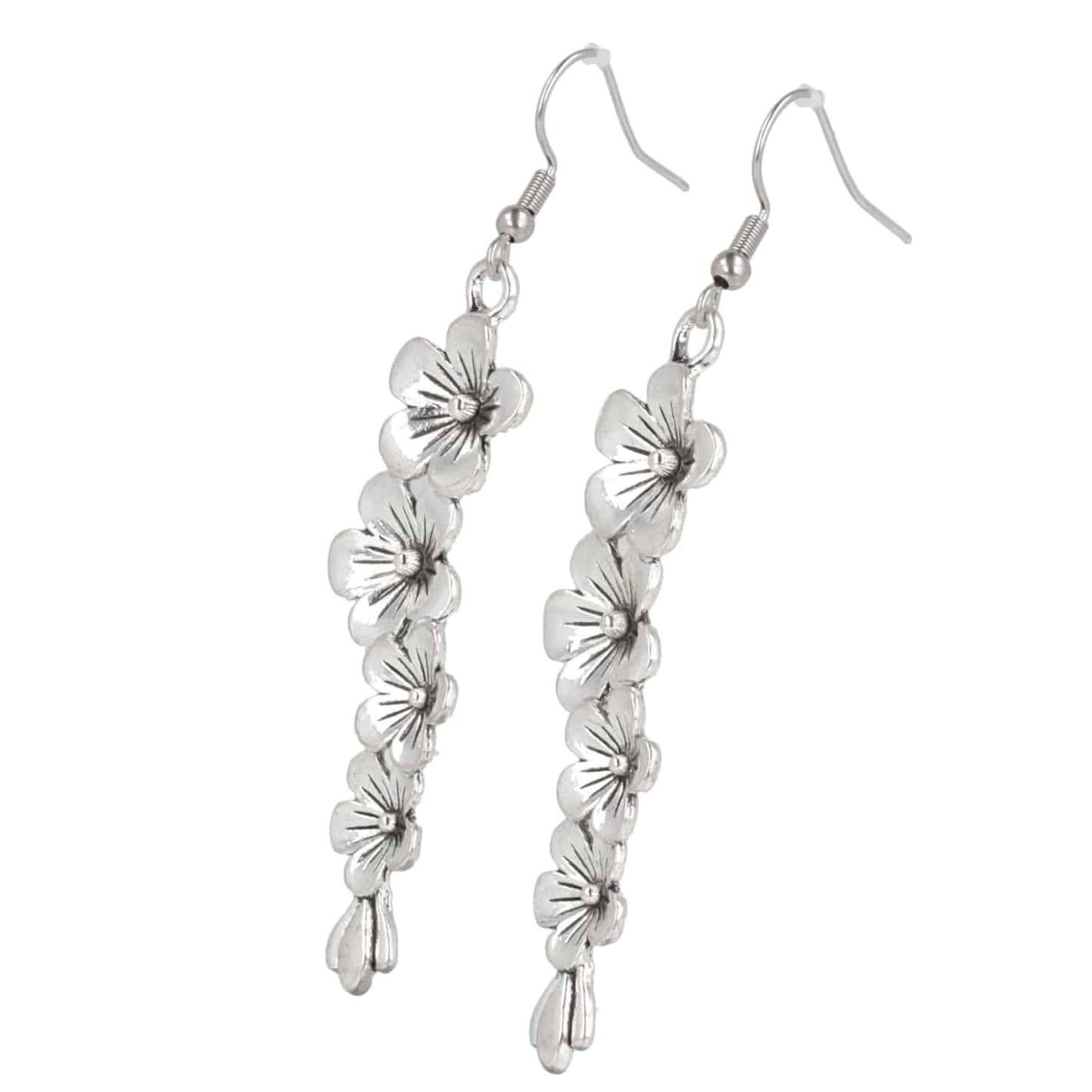 Silver Flowers Earrings