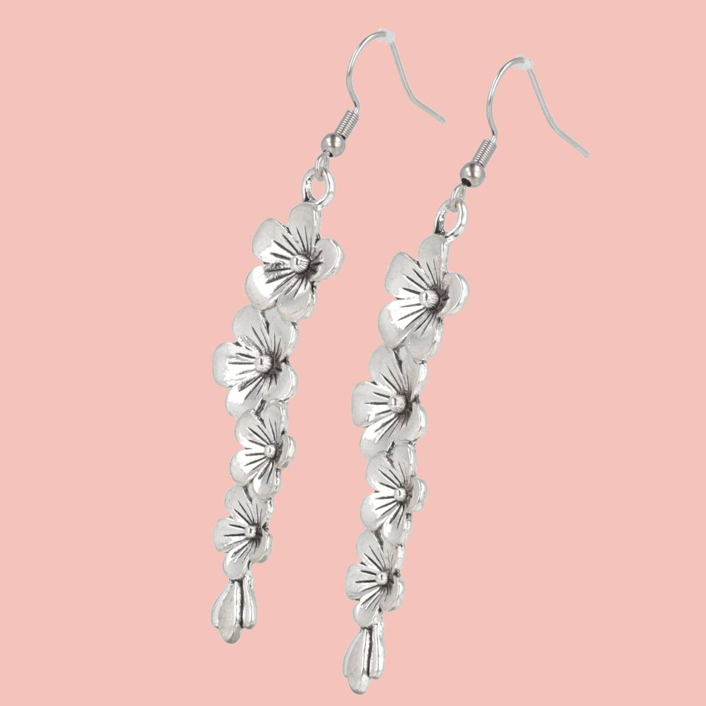 Silver Flowers Earrings