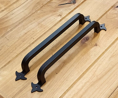 Barn Door Handle Pull - Slimline style - Fleur De Lis -  Wild West Hardware