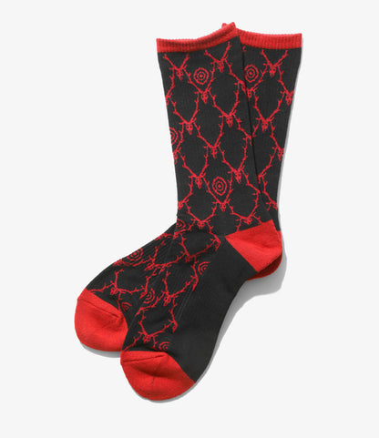 Socks - Red - Cotton Jq. / Skull&Target