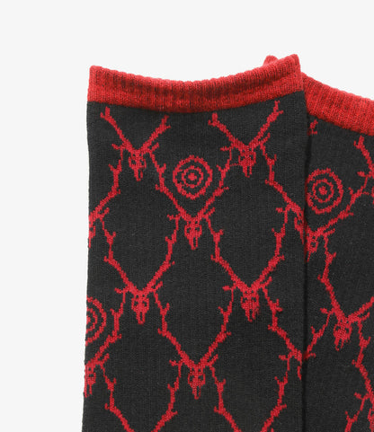 Socks - Red - Cotton Jq. / Skull&Target