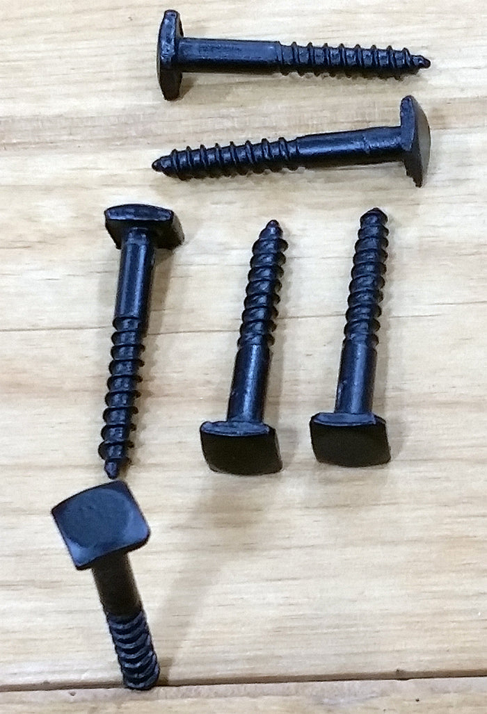 Square low profile head lag screw- #12 x 2 inch - black finish - 6 - Wild West Hardware