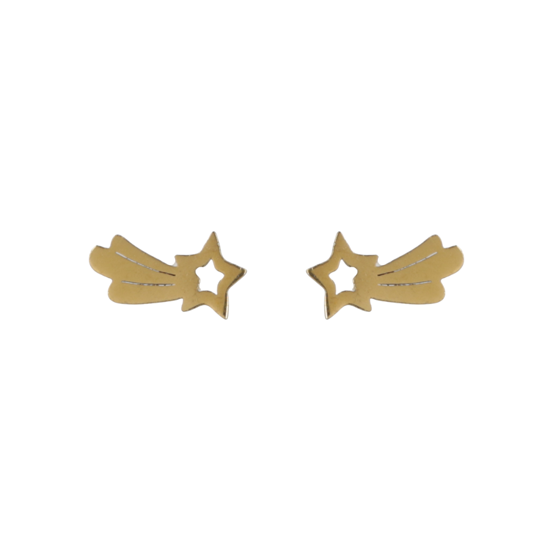 Shooting Star Stud Earrings (Gold Plated)