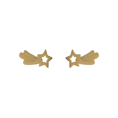 Shooting Star Stud Earrings (Gold Plated)