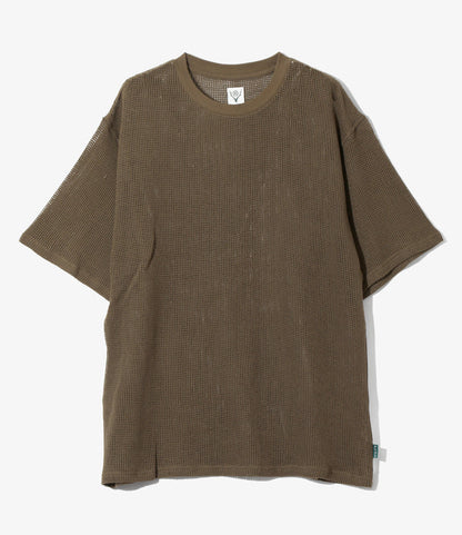 S/S Crew Neck Tee - Olive - Cotton Mesh