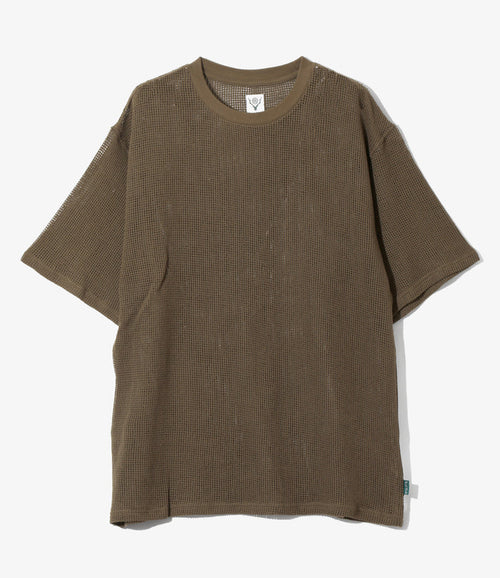 S/S Crew Neck Tee - Olive - Cotton Mesh