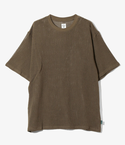 S/S Crew Neck Tee - Olive - Cotton Mesh