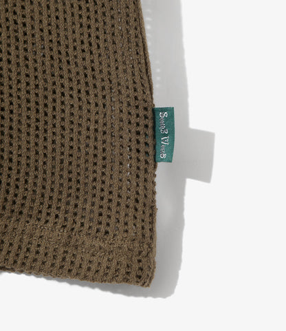 S/S Crew Neck Tee - Olive - Cotton Mesh