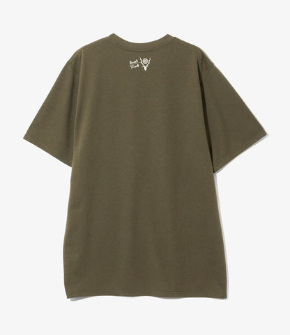 S/S Crew Neck Tee - Olive - IN SHADOWS