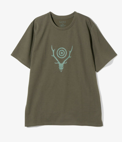 S/S Crew Neck Tee - Olive - Skull&Target