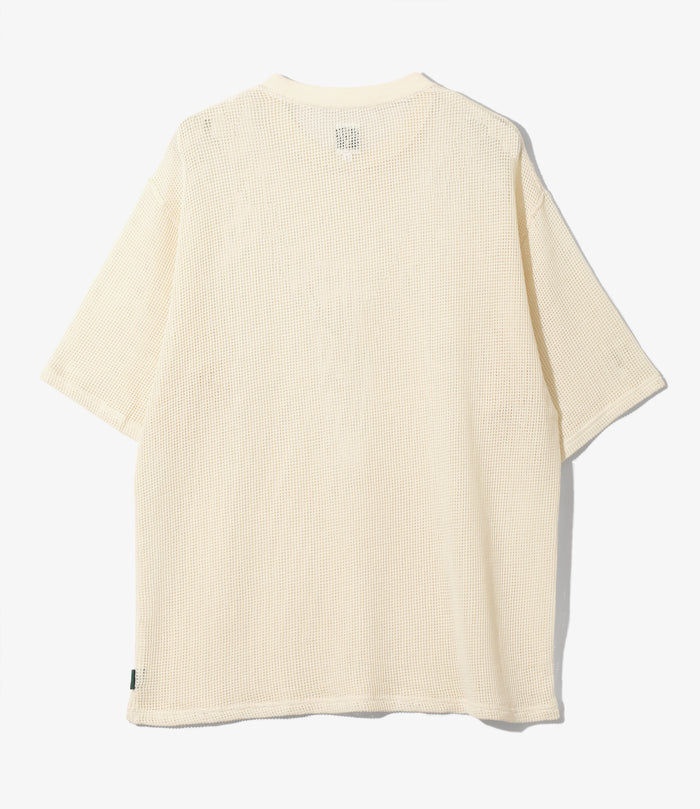 S/S Crew Neck Tee - White - Cotton Mesh