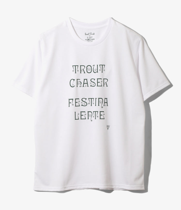 S/S Crew Neck Tee - White - FESTINA LENTE