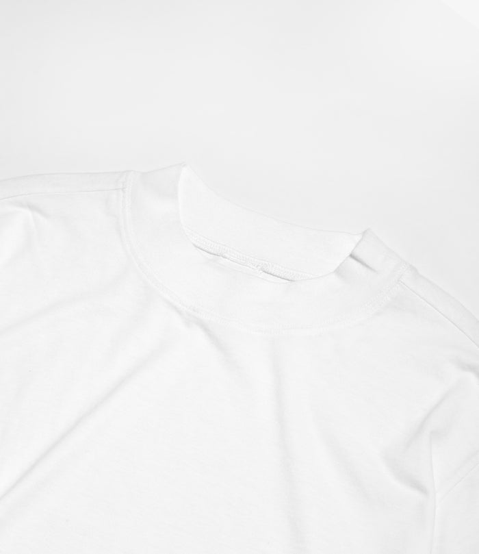 S/S Mock Neck Tee - White - Cordura Jersey