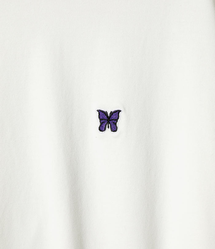 S/S Mock Neck Tee - White - Poly Jersey