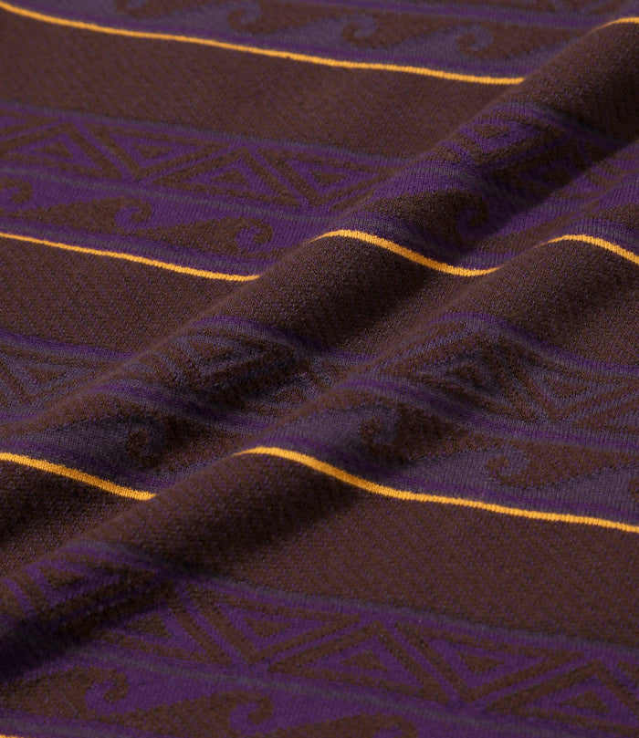 S/S Polo - Brown/Purple - Cotton Jacquard Jersey