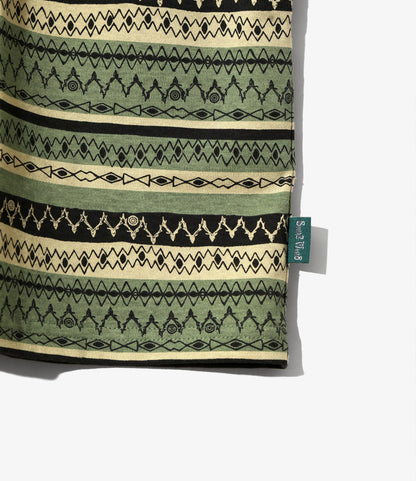 S/S Polo Shirt - Olive - Cotton Jersey / Stripe Printed