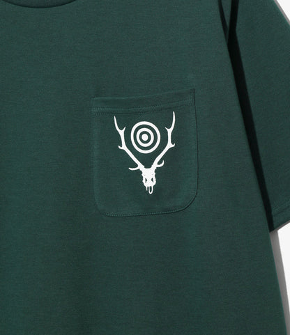 S/S Round Pocket Tee - Green - Circle Horn