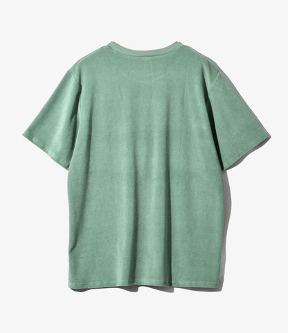 S/S Round Pocket Tee - Green - C/Pe Pile
