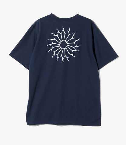S/S Round Pocket Tee - Navy - Circle Horn