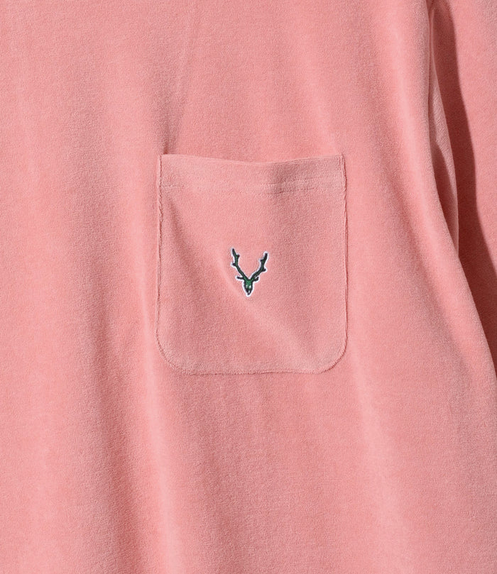 S/S Round Pocket Tee - Pink - C/Pe Pile