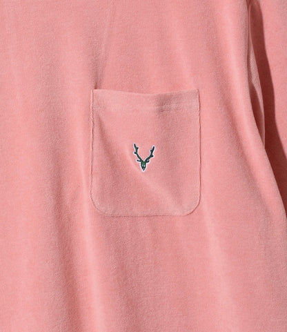 S/S Round Pocket Tee - Pink - C/Pe Pile