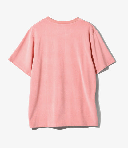S/S Round Pocket Tee - Pink - C/Pe Pile