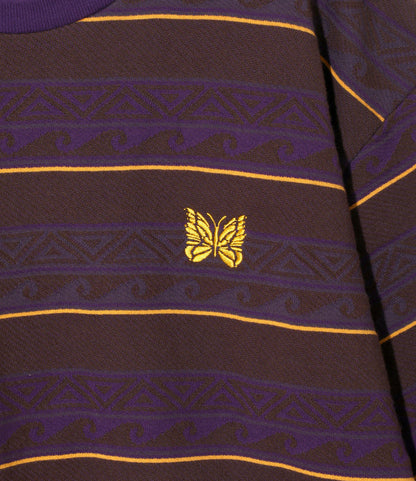 S/S Tee - Brown/Purple - Cotton Jacquard Jersey