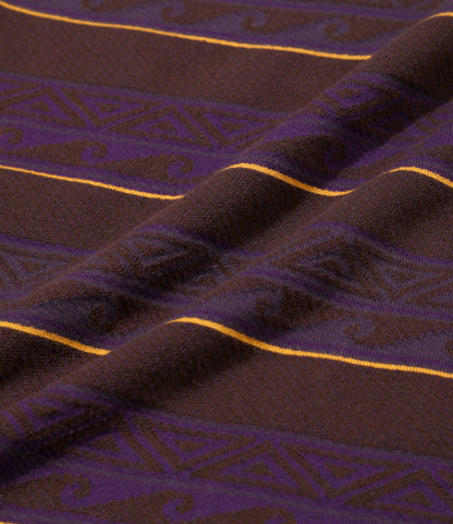S/S Tee - Brown/Purple - Cotton Jacquard Jersey