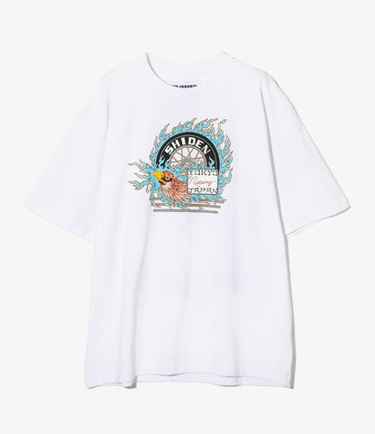 S/S Tee - White - Flame Tire