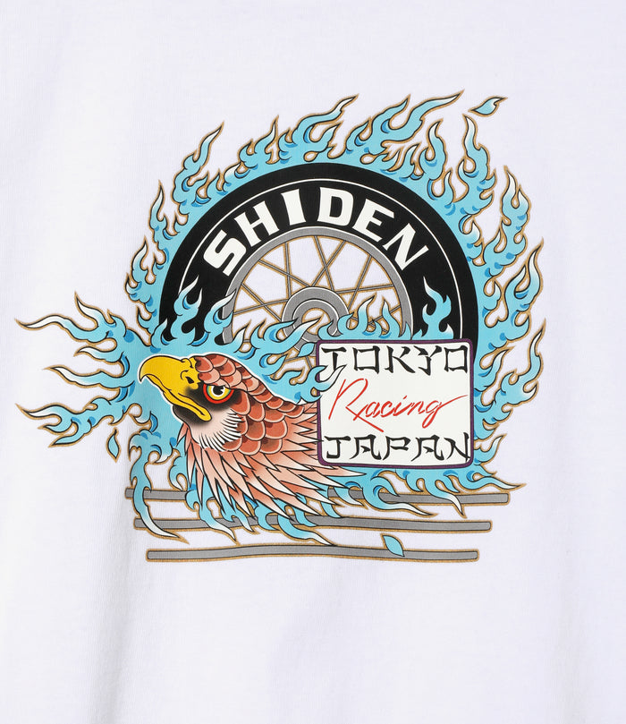 S/S Tee - White - Flame Tire
