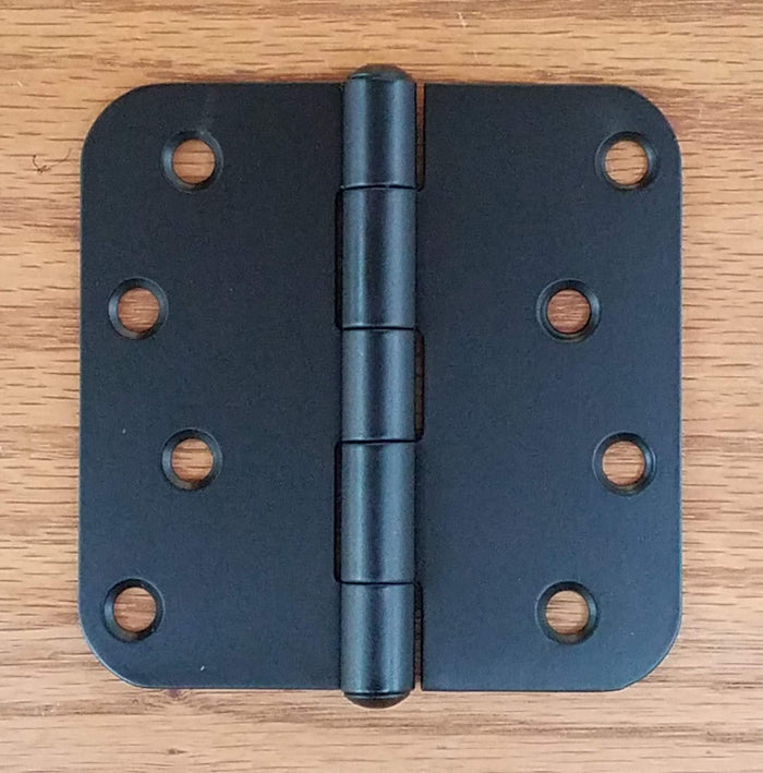 Stainless Steel Gate Hinge 4 inch x 4 inch 5/8 Inch radius corners, Black finish (3 pack) - Wild West Hardware