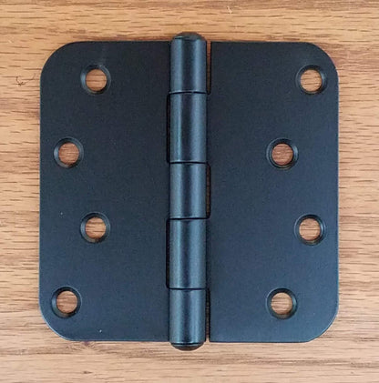 Stainless Steel Gate Hinge 4 inch x 4 inch 5/8 Inch radius corners, Black finish (3 pack) - Wild West Hardware