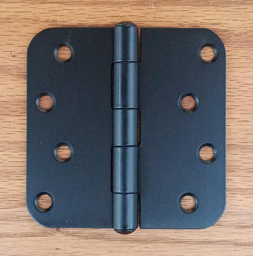 Stainless Steel Gate Hinge 4 inch x 4 inch 5/8 Inch radius corners, Black finish (3 pack) - Wild West Hardware